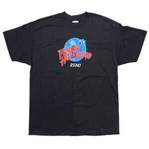 Vintage DEADSTOCK RARE Planet Hollywood Reno All‎ Black Graphic T-Shirt - XL